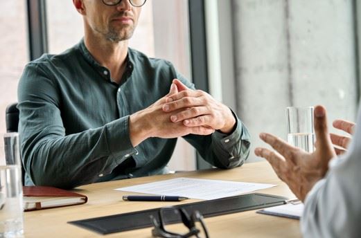 business owner talking to business lawyer